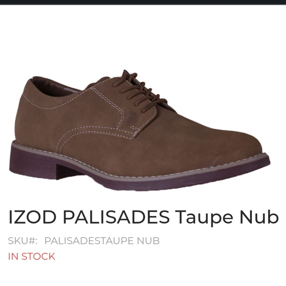 IZOD PALISADES Taupe Nub Mens size 10.5 *New With Box*